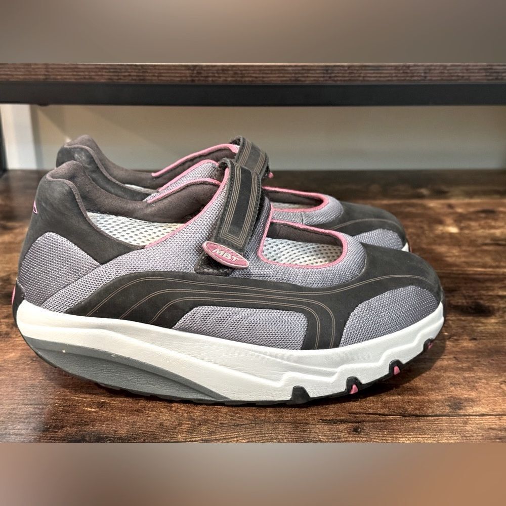 MBT Lami 400092 Womens Mary Jane Rocker Comfort Shoes blue/gray  Sz 8